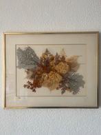 Gedroogde bloemen in lijst- tijger canvas- leeuw canvas, Ophalen of Verzenden, Zo goed als nieuw, Overige typen, Minder dan 50 cm