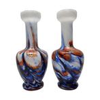 2 unieke vintage Opaline vazen, Overige kleuren, Ophalen of Verzenden, Minder dan 50 cm, Glas