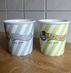 Porseleinen ijsbekertjes 2 stuks American diner stijl, Ophalen of Verzenden, Zo goed als nieuw, Kom(men), Overige stijlen