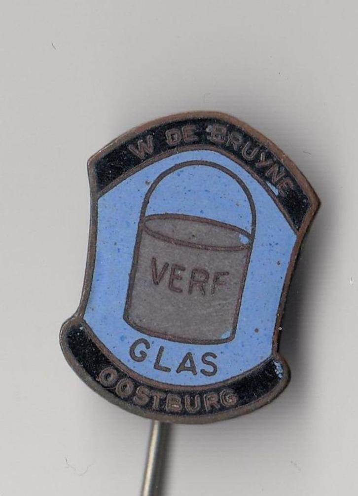 Oostburg speldje Verf Glas de Bruyne, Verzamelen, Speldjes, Pins en Buttons, Gebruikt, Speldje of Pin, Overige onderwerpen, Ophalen of Verzenden