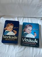 2 vintage Verkade chocolade en biscuit blik, Ophalen of Verzenden, Gebruikt
