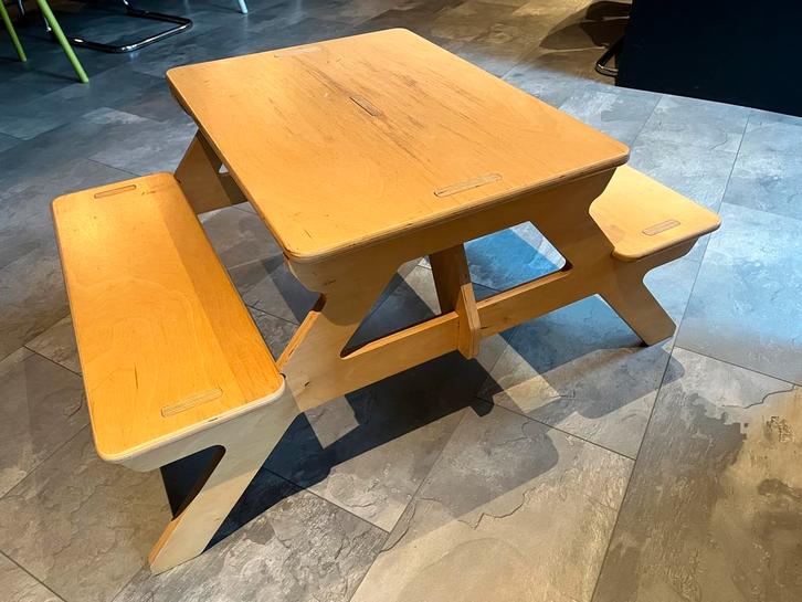 Picknicktafel Dapper, Tuin en Terras, Picknicktafels, Gebruikt, Rechthoekig, Hout, Kinderpicknicktafel, Inklapbaar, Ophalen