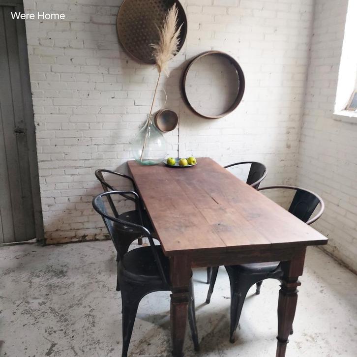 Oude tafel smal en sober hardhout smalle eettafel vintage, Antiek en Kunst, Antiek | Meubels | Tafels, Ophalen of Verzenden
