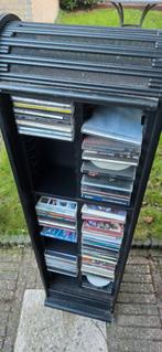 Zwarte CD opbergtoren met rolafsluiting, Huis en Inrichting, Woonaccessoires | Cd- en Dvd-rekken, Gebruikt, 150 discs of meer