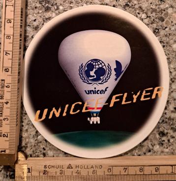 Vintage sticker Unicef Flyer luchtballon logo  beschikbaar voor biedingen