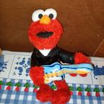 Elmo knuffel met leren jas en gitaar 24 cm groot, Ophalen of Verzenden