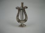 Antieke Zilver Harp Broche als Dasspeld met 5 kleine edelste, Verzenden, Zilver