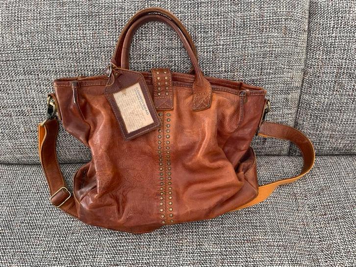 Lederen tas, bruin, merk Cowboysbag, Sieraden, Tassen en Uiterlijk, Tassen | Damestassen, Gebruikt, Handtas, Bruin, Ophalen