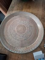 Bewerkt messing dienblad Diameter 48 cm'., Overige materialen, Schaal, Rond, Ophalen of Verzenden