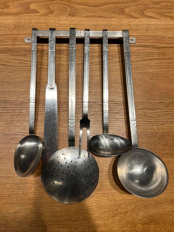 Vintage retro Gero Zilmeta lepelrek 7-delig izgs, Huis en Inrichting, Keuken | Keukenbenodigdheden, Gebruikt, Ophalen of Verzenden