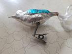 Zeer oude kerstbal vogeltje knijper blauw foto 1 en 2, Heikant 21 Kaatsheuvel, Belle Vieille Brocante, Ophalen of Verzenden, Zo goed als nieuw