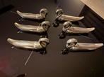 6 Vintage Verzilverde Art Deco Messenleggers Zwaan, Ophalen of Verzenden, Zilver