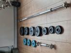 halterstang.dumbel en 40kg ijzer gewichten, Sport en Fitness, Fitnessmaterialen, Ophalen, Zo goed als nieuw