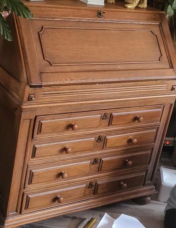 Vintage houten secretaire, jaren 50 beschikbaar voor biedingen