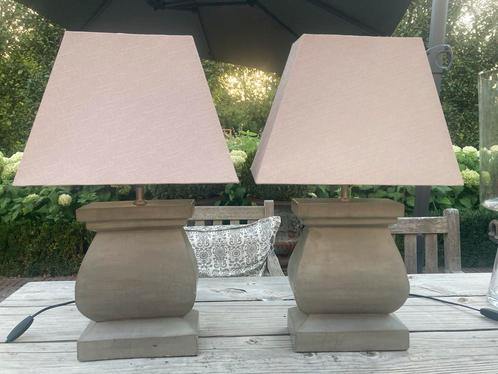 Set van 2 mooie schemerlampen, Huis en Inrichting, Lampen | Tafellampen, Zo goed als nieuw, Minder dan 50 cm, Stof, Ophalen of Verzenden