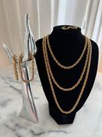 Goud + zilveren ketting met 2 armbanden & oorbellen, Monet, Sieraden, Tassen en Uiterlijk, Kettingen, Ophalen of Verzenden, Zo goed als nieuw