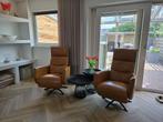 Relaxfauteuils electrisch draadloos cognac, Huis en Inrichting, Fauteuils, Ophalen, Zo goed als nieuw, 75 tot 100 cm, Leer