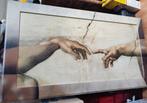 Michelangelo's Schepping van Adam - Ingelijst, Antiek en Kunst, Ophalen of Verzenden
