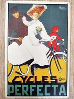 CYCLES PERFECTA Jugendstil Reclame Fiets Metalen Wandbord, Verzenden, Nieuw