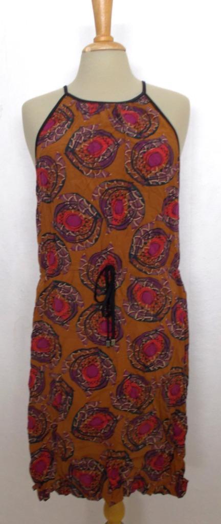 Ethnic look mooi print jurkje! M, Kleding | Dames, Jurken, Zo goed als nieuw, Maat 38/40 (M), Bruin, Knielengte, Verzenden