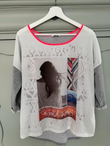Dames shirt 3/4 mouw met leuke print Miss Etam maat M beschikbaar voor biedingen