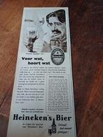 Advertentie van Heineken bier voor wat 1956, Ophalen of Verzenden, Zo goed als nieuw, Viltje(s), Heineken