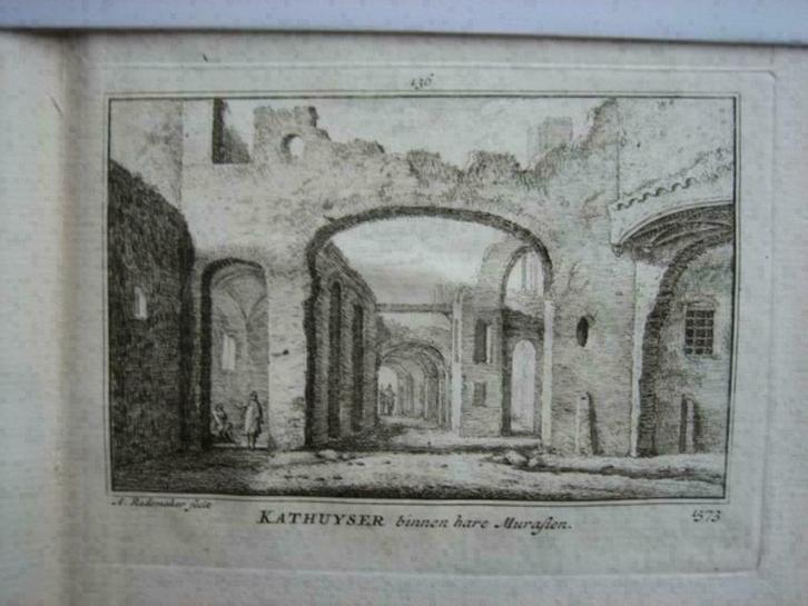 136 / Delft Karthuizer kerk  Kopergravure 18e Eeuw, Antiek en Kunst, Kunst | Etsen en Gravures, Ophalen of Verzenden