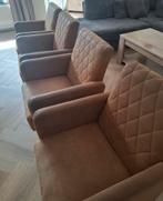 Set van 4 fauteuils/stoelen, Huis en Inrichting, Ophalen, Bruin, Zo goed als nieuw, Vier