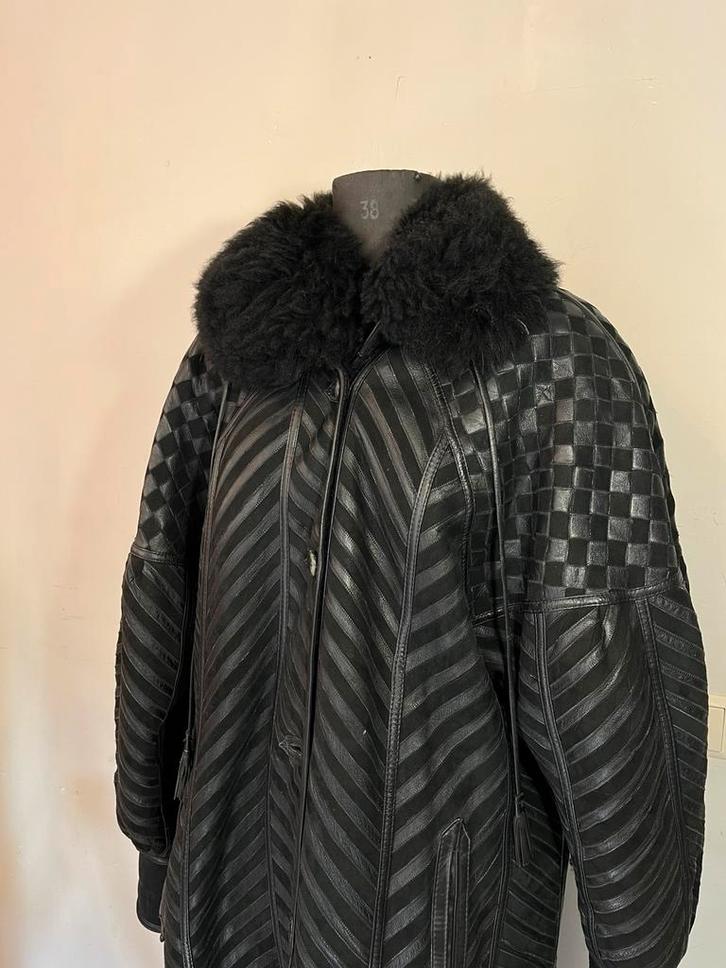 Shearling mantel, Kleding | Heren, Jassen | Winter, Gedragen, Overige maten, Zwart, Ophalen