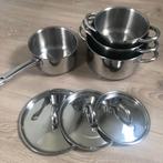 Pannenset Sola, Huis en Inrichting, Keuken | Potten en Pannen, Ophalen, Gebruikt, Rvs, Pannenset