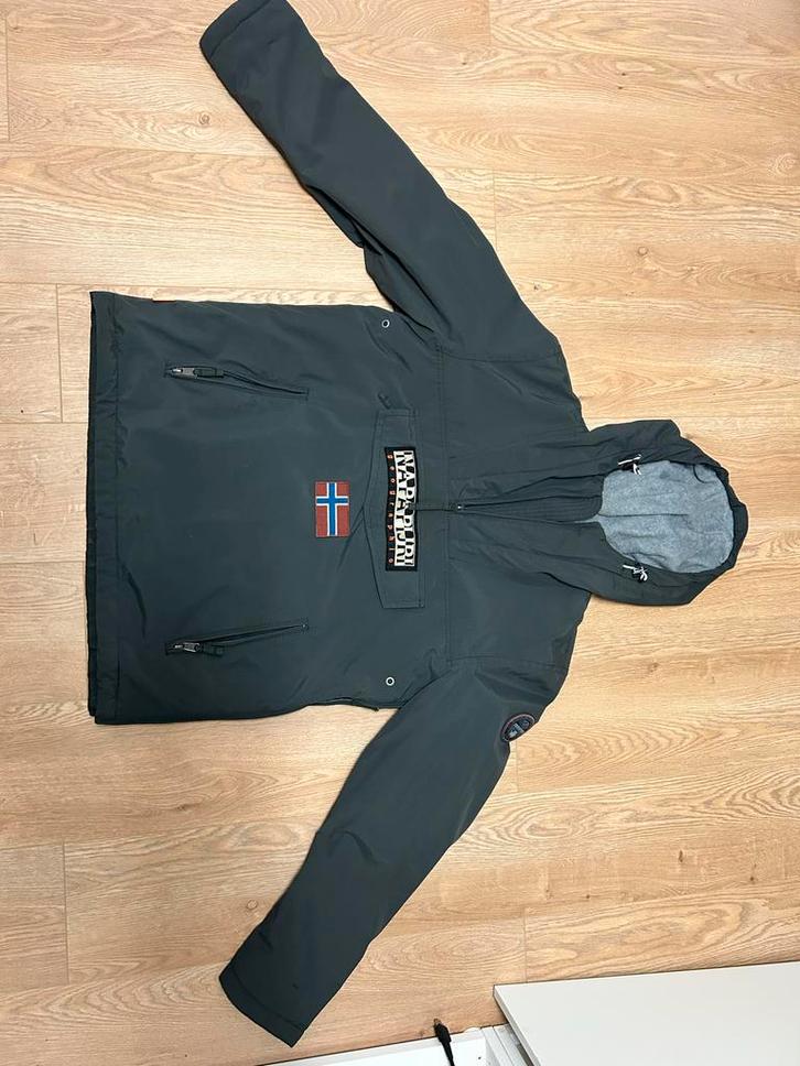 Napapijri Jas - Maat L - antracietgrijs, Kleding | Heren, Jassen | Zomer, Zo goed als nieuw, Maat 56/58 (XL), Zwart, Ophalen