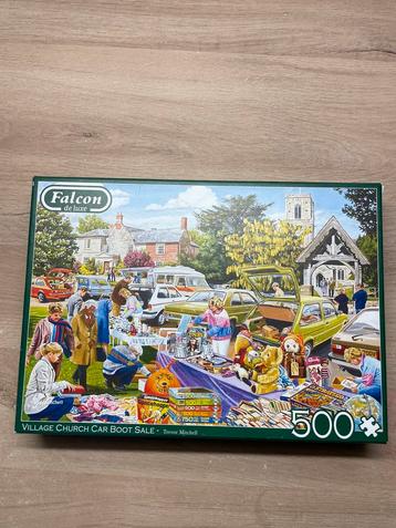 Falcon Puzzel: village church car boot sale - 500 Stukjes beschikbaar voor biedingen