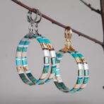 Creolen Oorbellen / Grote Hoops Glaskralen, Sieraden, Tassen en Uiterlijk, Oorbellen, Hangers, Overige kleuren, Verzenden, Nieuw