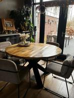 Eettafel mango hout, Huis en Inrichting, Tafels | Eettafels, Verzenden, Rond, Zo goed als nieuw, Vijf personen of meer