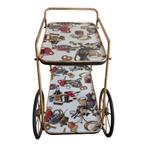 Vintage pilastro trolley met flessenrek, Ophalen, Overige materialen, Gebruikt, Onbekend