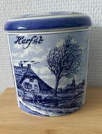 Delfts Blauw Keramieken Pot met Deksel - Nederlands Landscha, Ophalen of Verzenden