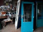 hardhouten buitendeur 83x201,5 met dubbelglas, Ophalen, Gebruikt, 200 tot 215 cm, Glas