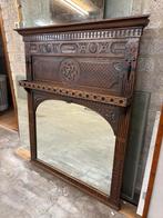 Keltische Houten spiegel, kaptafel/haard/ antieke spiegel, Antiek en Kunst, Antiek | Spiegels, Ophalen, Rechthoekig