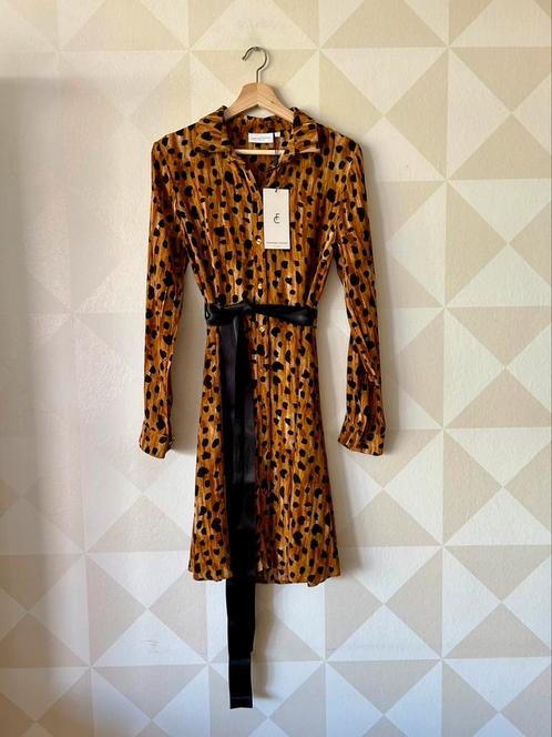 Fabienne Chapot Hayley Dress jurk bruin zwart S/36 NIEUW, Kleding | Dames, Jurken, Nieuw, Maat 36 (S), Bruin, Knielengte, Ophalen of Verzenden