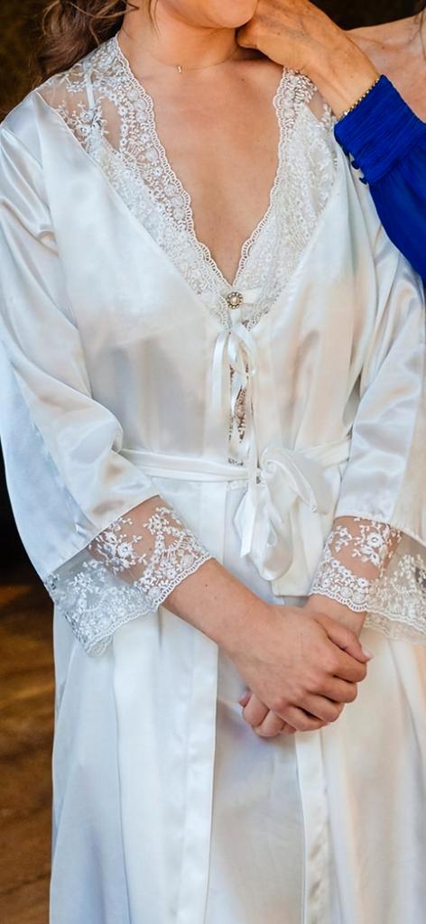 Bruids nachtjapon met bijpassende kimono, Kleding | Dames, Trouwkleding en Trouwaccessoires, Zo goed als nieuw, Accessoires, Ophalen of Verzenden