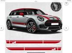 Set Mini JCW Works zijstickers - rood - origineel, Auto diversen, Ophalen, Nieuw