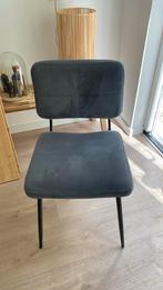 Antraciet velvet stoelen 4 stuks, Modern/Vintage, Grijs, Vier, Metaal