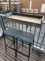 Balkonbar met krukken, Huis en Inrichting, Barkrukken, Ophalen, Zo goed als nieuw