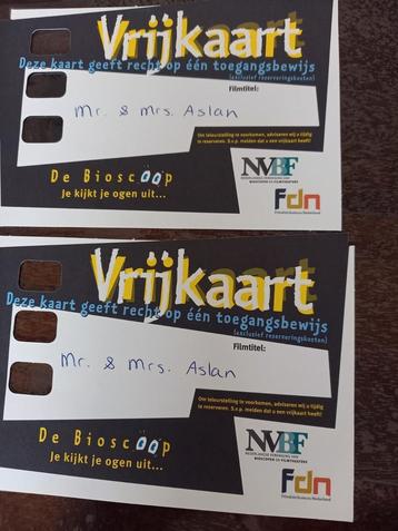 2 vrijkaarten / bioscoop kaartjes film Mr & Mrs Aslan  beschikbaar voor biedingen