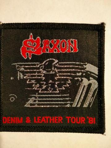 Saxon Denim & Leather tour '81 vintage metal muziek patch beschikbaar voor biedingen