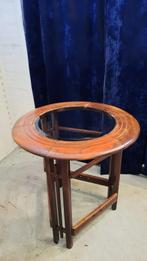 Ronde tafel met glazen middenplaat €40, Ophalen, Gebruikt, 50 tot 100 cm, 50 tot 75 cm