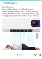 Mini Wandventilator 2000W met Afstandsbediening, Ophalen of Verzenden, Nieuw