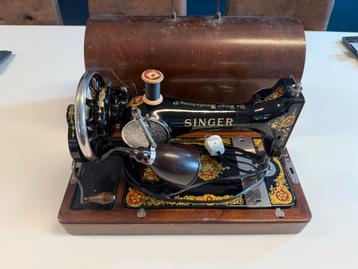Antieke Singer Naaimachine met Koffer - Vintage Decoratieobj beschikbaar voor biedingen