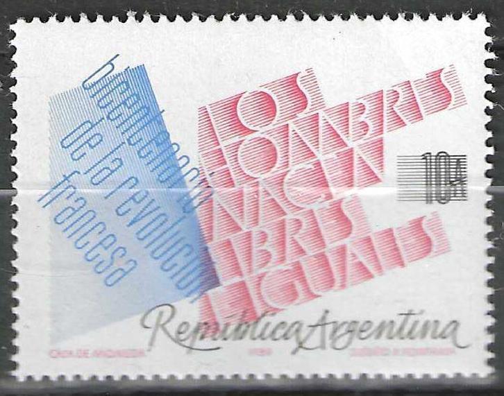 Argentinie 1989 - Yvert 1680 - Franse Revolutie (ST), Postzegels en Munten, Postzegels | Amerika, Midden-Amerika, Verzenden