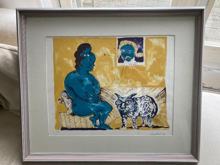 Mooie kleuren litho, gesigneerd Lucebert 1973 . 12/50, Antiek en Kunst, Kunst | Litho's en Zeefdrukken, Ophalen of Verzenden